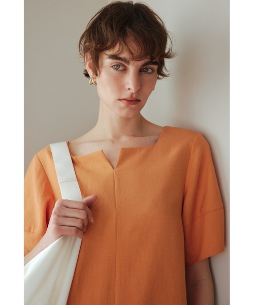 emmi(エミ)の「【emmi atelier】リネン混オールインワン(つなぎ/オールインワン・レディース・アイボリー/オレンジ・0/1)」の4枚目の写真