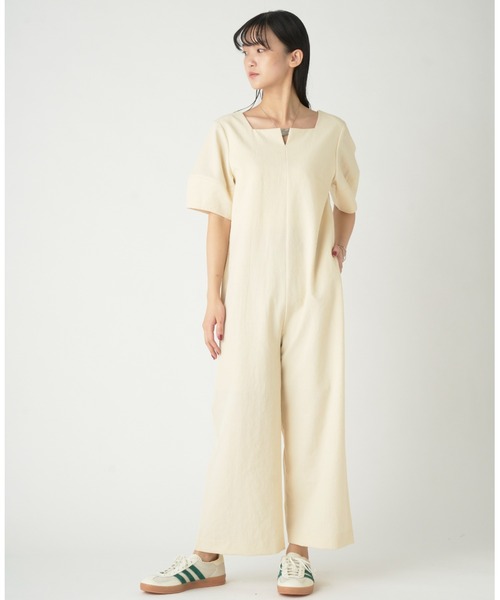 emmi(エミ)の「【emmi atelier】リネン混オールインワン(つなぎ/オールインワン・レディース・アイボリー/オレンジ・0/1)」の22枚目の写真