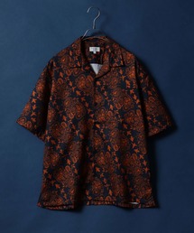 Total Pattern Print Oversized Open Collar Shirt/総柄 オーバーサイズ オープンカラーシャツ