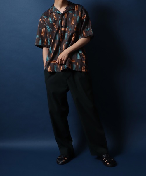 ANPAS(アンパス)の「Total Pattern Print Oversized Open Collar Shirt/総柄 オーバーサイズ オープンカラーシャツ(シャツ/ブラウス・メンズ・オレンジ系その他/ブラウン系その他2/ブルー系その他2/ブラック系その他/ブラウン系その他/ベージュ系その他/グリーン系その他/ブルー系その他・M/L/LL)」の14枚目の写真