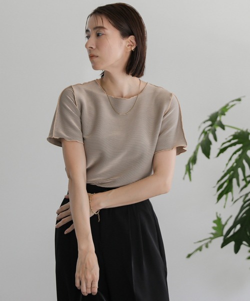 select MOCA（セレクトモカ）の「タックプリーツハーフスリーブトップス（Tシャツ/カットソー・レディース・ベージュ系その他/アイボリー/カーキ・FREE）」の8枚目の写真