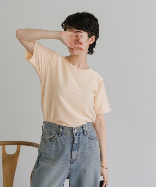 select MOCA（セレクトモカ）の「タックプリーツハーフスリーブトップス（Tシャツ/カットソー・レディース・ベージュ系その他/アイボリー/カーキ・FREE）」の22枚目の写真
