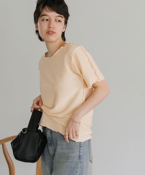 select MOCA（セレクトモカ）の「タックプリーツハーフスリーブトップス（Tシャツ/カットソー・レディース・ベージュ系その他/アイボリー/カーキ・FREE）」の19枚目の写真