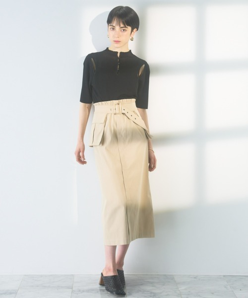 DRWCYS（ドロシーズ）の「ショルダーカットシアーリブニット  shoulder cut sheer rib knit（ニット/セーター・レディース・ライトグリーン/ブラック/ベージュ・FREE）」の18枚目の写真