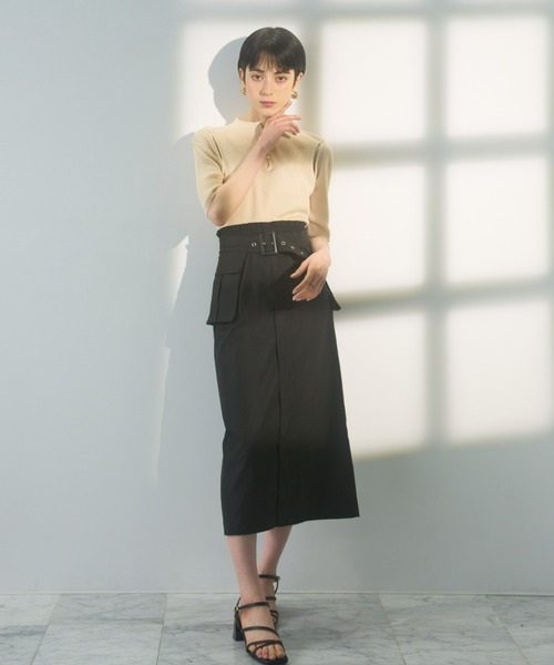 DRWCYS（ドロシーズ）の「ショルダーカットシアーリブニット  shoulder cut sheer rib knit（ニット/セーター・レディース・ライトグリーン/ブラック/ベージュ・FREE）」の17枚目の写真