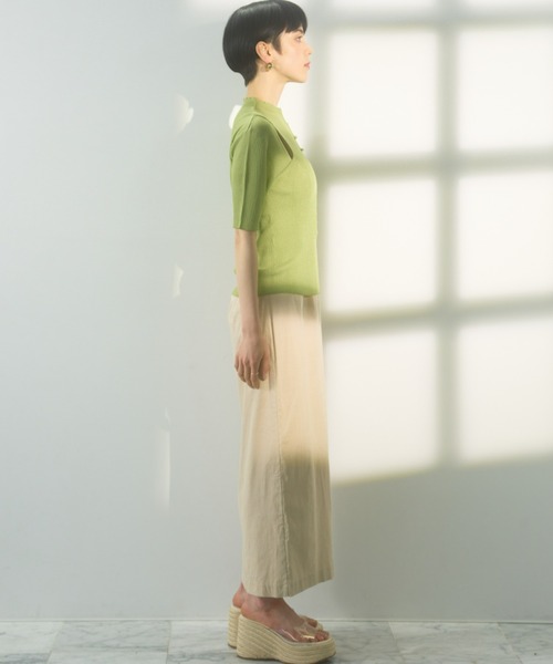 DRWCYS（ドロシーズ）の「ショルダーカットシアーリブニット  shoulder cut sheer rib knit（ニット/セーター・レディース・ライトグリーン/ブラック/ベージュ・FREE）」の19枚目の写真