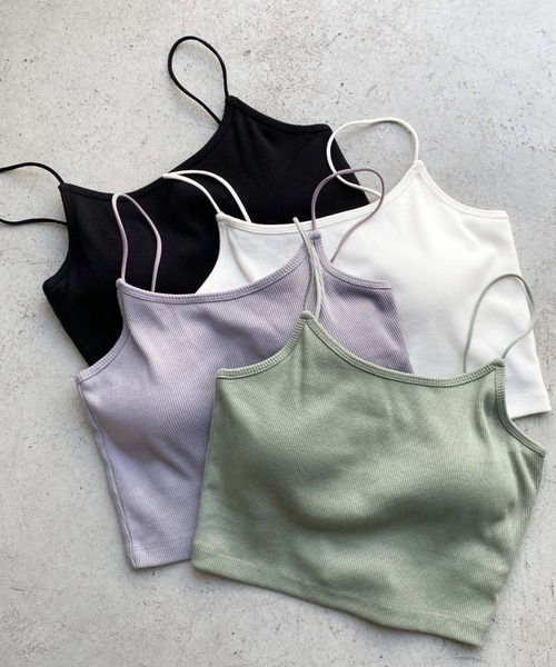 archives(アルシーヴ)の「クロップドキャミソール(キャミソール・レディース・ブラック/アイボリー/ブルーグレー/グリーン・MEDIUM)」の1枚目の写真