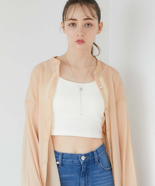 archives(アルシーヴ)の「クロップドキャミソール(キャミソール・レディース・ブラック/アイボリー/ブルーグレー/グリーン・MEDIUM)」の8枚目の写真