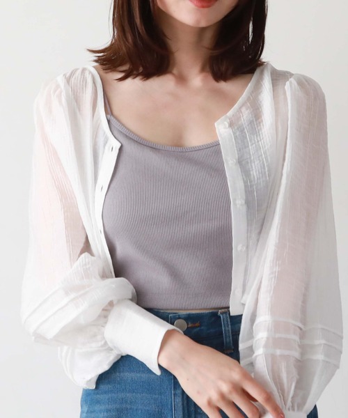 archives(アルシーヴ)の「クロップドキャミソール(キャミソール・レディース・ブラック/アイボリー/ブルーグレー/グリーン・MEDIUM)」の22枚目の写真