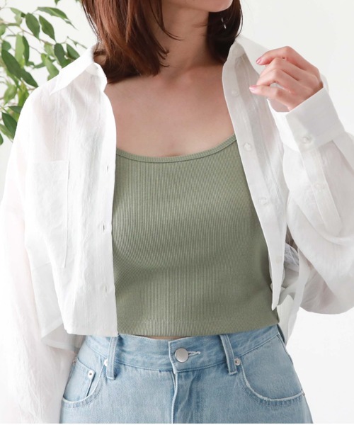 archives(アルシーヴ)の「クロップドキャミソール(キャミソール・レディース・ブラック/アイボリー/ブルーグレー/グリーン・MEDIUM)」の13枚目の写真