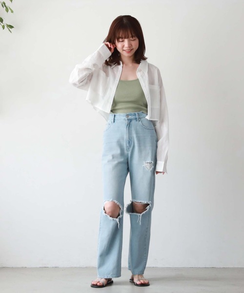 archives(アルシーヴ)の「クロップドキャミソール(キャミソール・レディース・ブラック/アイボリー/ブルーグレー/グリーン・MEDIUM)」の17枚目の写真