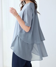 alotta（アロッタ）の「バックシフォン切替チュニック（Tシャツ/カットソー）」