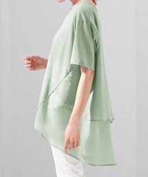 バックシフォン切替チュニック