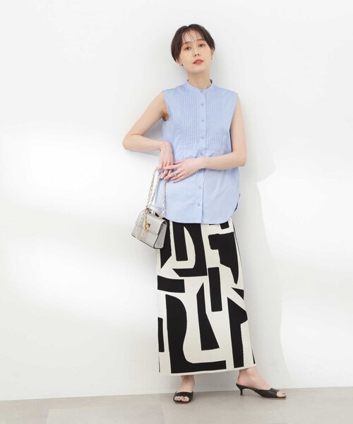 N.(N. Natural Beauty Basic)(エヌエヌナチュラルビューティーベーシック)の「◆ジオメトリックパターンジャガードスカート(スカート・レディース・ブラック/キャメル・MEDIUM)」の19枚目の写真