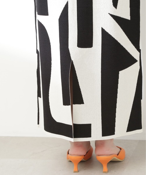 N.(N. Natural Beauty Basic)(エヌエヌナチュラルビューティーベーシック)の「◆ジオメトリックパターンジャガードスカート(スカート・レディース・ブラック/キャメル・MEDIUM)」の18枚目の写真