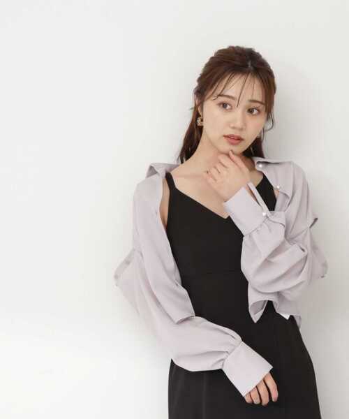 PROPORTION BODY DRESSING（プロポーションボディドレッシング）の「オープンショルダーショートブラウス / 1213110900（シャツ/ブラウス・レディース・ホワイト/ダークグレー/グレー・FREE）」の2枚目の写真