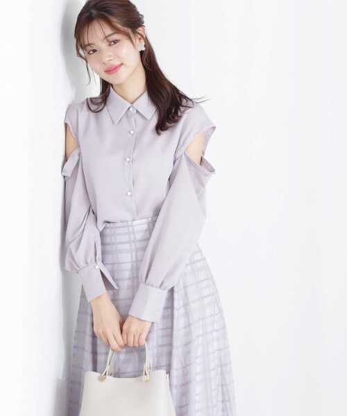 PROPORTION BODY DRESSING（プロポーションボディドレッシング）の「オープンショルダーショートブラウス / 1213110900（シャツ/ブラウス・レディース・ホワイト/ダークグレー/グレー・FREE）」の20枚目の写真