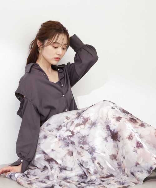 PROPORTION BODY DRESSING（プロポーションボディドレッシング）の「オープンショルダーショートブラウス / 1213110900（シャツ/ブラウス・レディース・ホワイト/ダークグレー/グレー・FREE）」の9枚目の写真