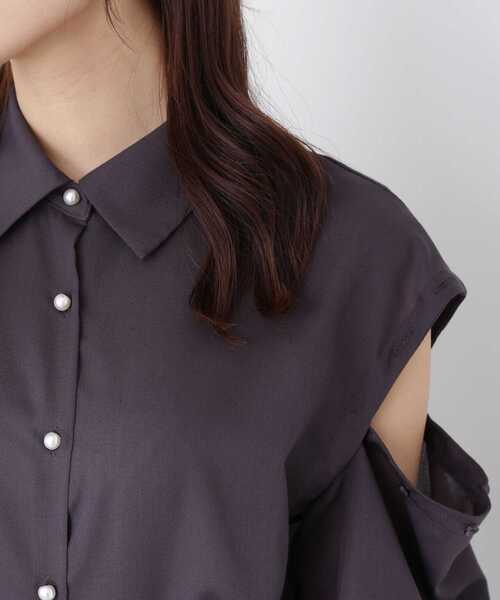 PROPORTION BODY DRESSING（プロポーションボディドレッシング）の「オープンショルダーショートブラウス / 1213110900（シャツ/ブラウス・レディース・ホワイト/ダークグレー/グレー・FREE）」の14枚目の写真