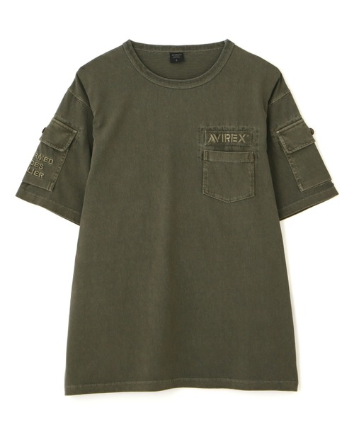 woven combinatin t-shirt週末お値下げ OEマックスウェイト バインダーネック ポケットTシャツ