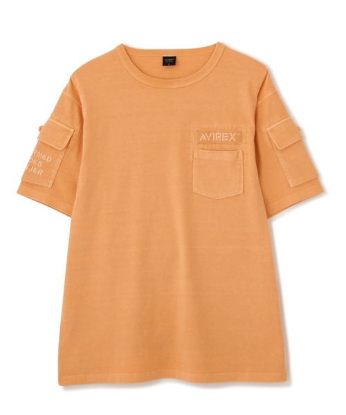 AVIREX(アヴィレックス)の「《WEB&DEPOT限定》GARMENT DYE FATIGUE T-SHIRT / ガーメント ダイ ファティーグ Tシャツ / AVIREX / アヴィレックス(Tシャツ/カットソー・メンズ・オフホワイト/ブラック/オリーブ/オレンジ・MEDIUM/LARGE/X-LARGE/XX-LARGE)」の4枚目の写真