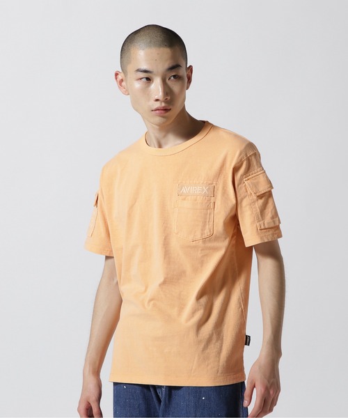 * Garment Dye Tシャツ　茶色 Garment Dye Drop Shoulder T-Shirt(L(MEN) Black/ブラック