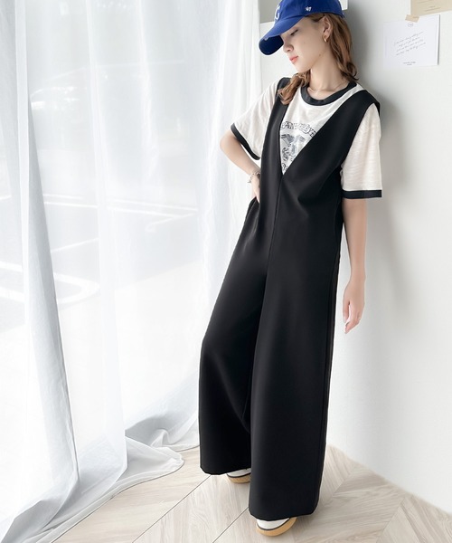 classicalelf(クラシカルエルフ)の「楽ちんだけど女性らしい。2way深Vネックロンパース(サロペット/オーバーオール・レディース・モカ/ベージュ/ブラック・LARGE/X-LARGE/SMALL/MEDIUM)」の14枚目の写真