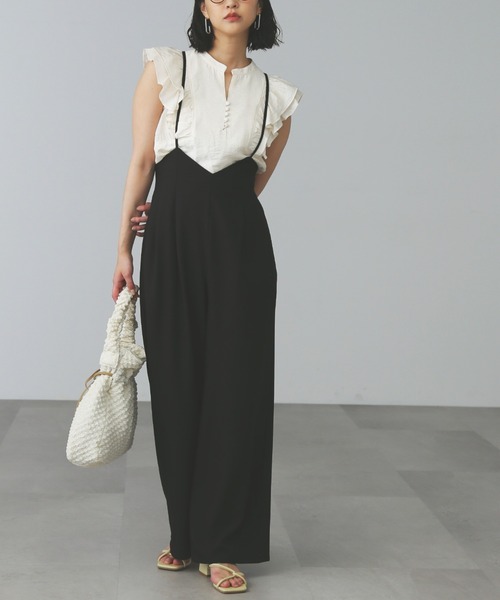 FREE'S MART（フリーズマート）の「◆ダブルフリルフレンチスリーブブラウス（シャツ/ブラウス・レディース・ワンウォッシュ/ホワイト/パープル・FREE）」の8枚目の写真