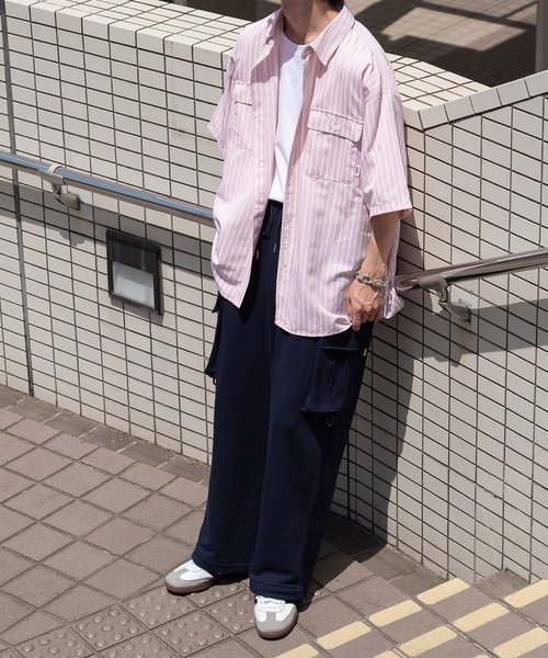 Perushu（ペルーシュ）の「スウェットカーゴパンツ（カーゴパンツ・メンズ・ネイビー/オリーブ/杢グレー・MEDIUM/LARGE/SMALL）」の4枚目の写真