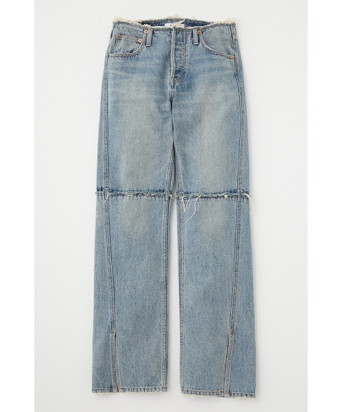moussy マウジー クラッシュ スリット ストレート デニム ジーンズ moussy マウジー クラッシュ スリット ストレート デニム ジーンズ