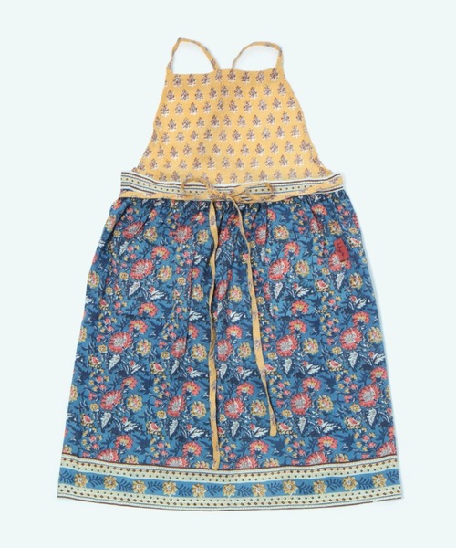 studio CLIP（スタディオクリップ）の「【daily CLIP】ブロックプリントギャザーエプロン（エプロン・レディース・ブルー/イエロー/ブラック/グリーン・FREE）」の4枚目の写真