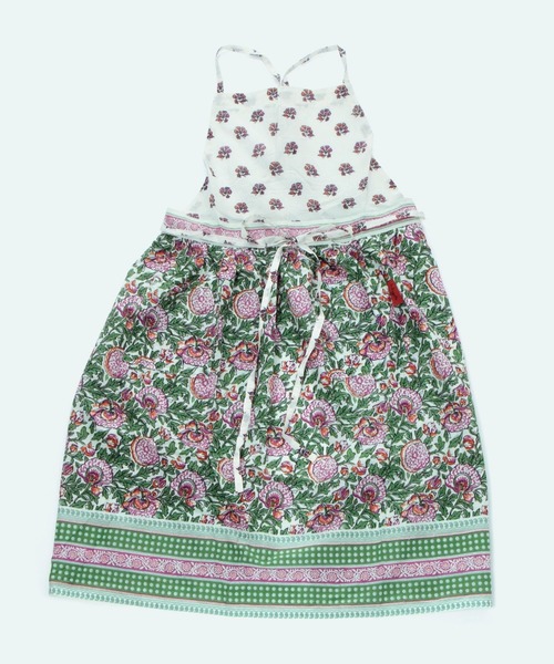 studio CLIP（スタディオクリップ）の「【daily CLIP】ブロックプリントギャザーエプロン（エプロン・レディース・ブルー/イエロー/ブラック/グリーン・FREE）」の3枚目の写真