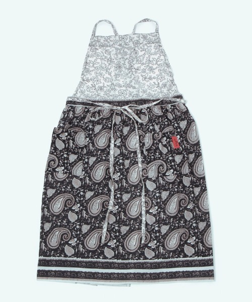 studio CLIP（スタディオクリップ）の「【daily CLIP】ブロックプリントギャザーエプロン（エプロン・レディース・ブルー/イエロー/ブラック/グリーン・FREE）」の2枚目の写真