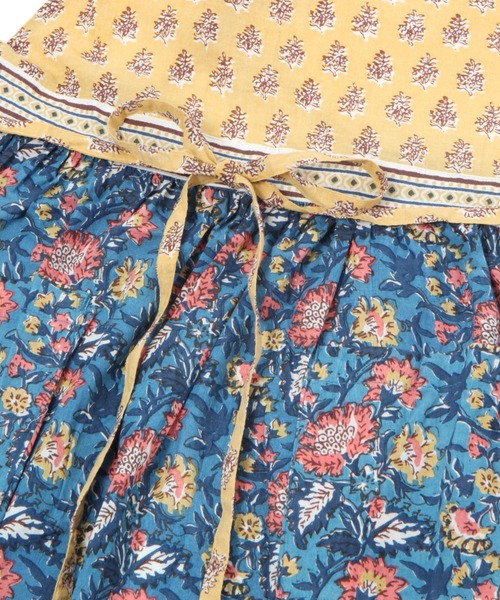 studio CLIP（スタディオクリップ）の「【daily CLIP】ブロックプリントギャザーエプロン（エプロン・レディース・ブルー/イエロー/ブラック/グリーン・FREE）」の10枚目の写真