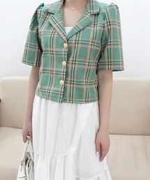 MODE ROBE | 半袖チェックジャケット(テーラードジャケット)