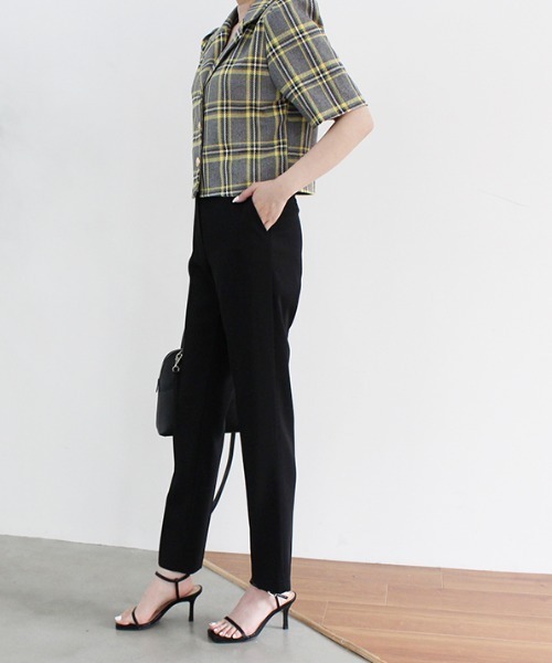 MODE ROBE（モードローブ）の「半袖チェックジャケット（テーラードジャケット・レディース・イエロー/グリーン・FREE）」の17枚目の写真