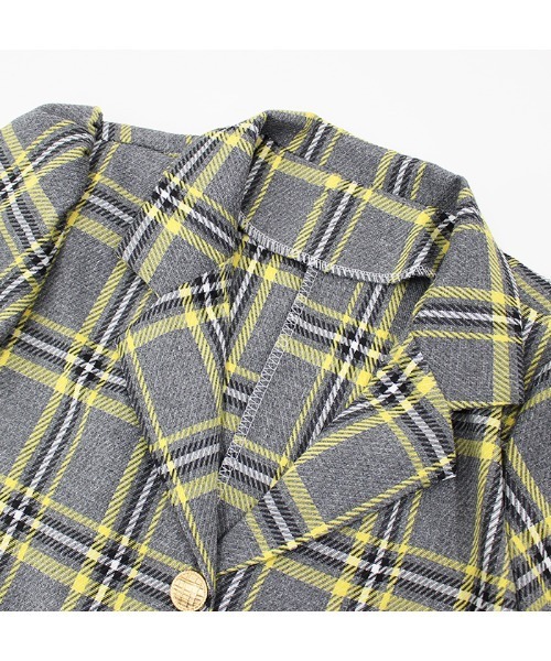 MODE ROBE（モードローブ）の「半袖チェックジャケット（テーラードジャケット・レディース・イエロー/グリーン・FREE）」の16枚目の写真