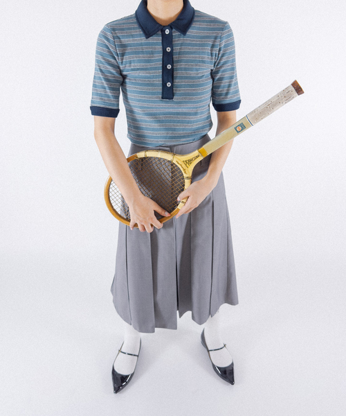Charles Chaton(シャルルシャトン)の「Robert P.Miller prib poloshirt(ポロシャツ・レディース・サックスブルー/アイボリー/ブルー・FREE)」の10枚目の写真