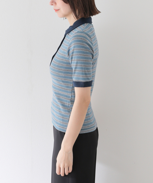 Charles Chaton(シャルルシャトン)の「Robert P.Miller prib poloshirt(ポロシャツ・レディース・サックスブルー/アイボリー/ブルー・FREE)」の18枚目の写真