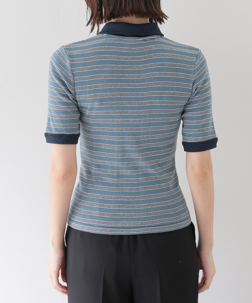 Charles Chaton(シャルルシャトン)の「Robert P.Miller prib poloshirt(ポロシャツ・レディース・サックスブルー/アイボリー/ブルー・FREE)」の19枚目の写真