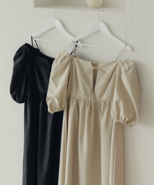 fupel（フぺル）の「2WAYオフショルワンピース（ワンピース・レディース・ベージュ/ブラック・LARGE/MEDIUM）」の5枚目の写真