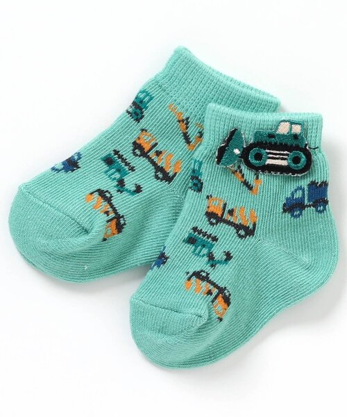 BREEZE(ブリーズ)の「BOYSベビーソックス(ベビーシューズ/ベビーソックス・キッズ・カーキ/ミント/マスタード/レインボー/アイボリー・9/12)」の2枚目の写真