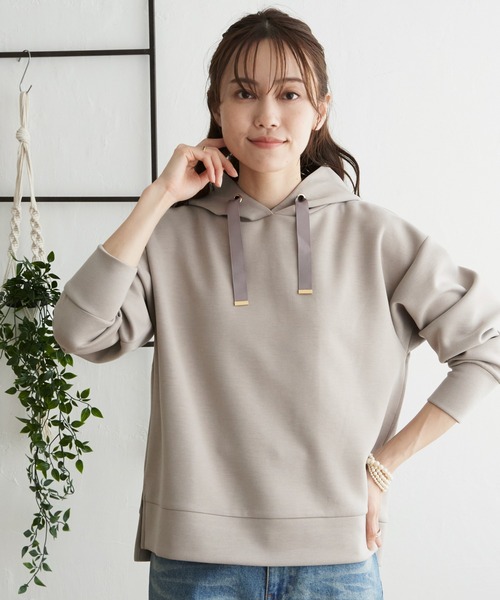 ikka（イッカ）の「ダンボールフードパーカー（パーカー・レディース・ブラック/ダークグリーン/ベージュ/ピンク/モカ・S/M/L）」の17枚目の写真