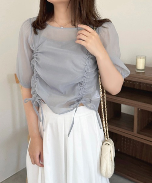 apres jour（アプレジュール）の「カップ付きキャミ+ドロストシアートップス【ZOZOTOWN限定アイテム】（Tシャツ/カットソー・レディース・ブルー/ピンク/オフホワイト・フリー/X-LARGE）」の11枚目の写真