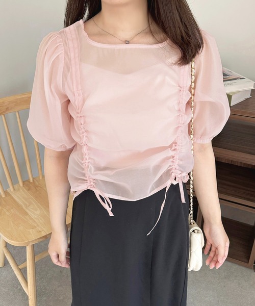 apres jour（アプレジュール）の「カップ付きキャミ+ドロストシアートップス【ZOZOTOWN限定アイテム】（Tシャツ/カットソー・レディース・ブルー/ピンク/オフホワイト・フリー/X-LARGE）」の20枚目の写真