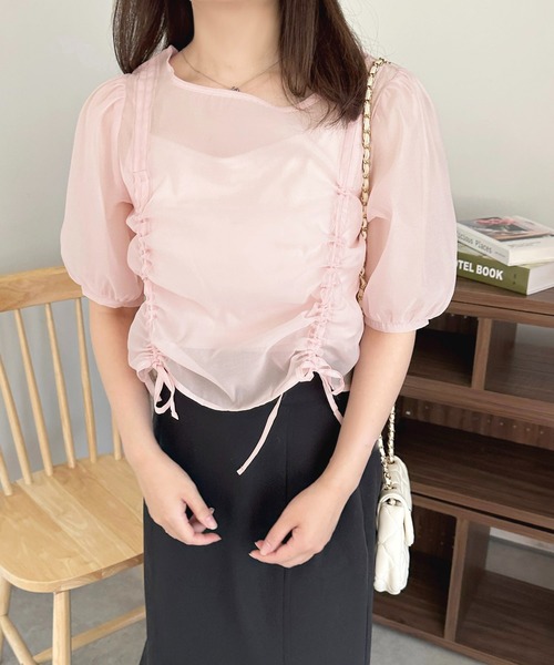 apres jour（アプレジュール）の「カップ付きキャミ+ドロストシアートップス【ZOZOTOWN限定アイテム】（Tシャツ/カットソー・レディース・ブルー/ピンク/オフホワイト・フリー/X-LARGE）」の21枚目の写真