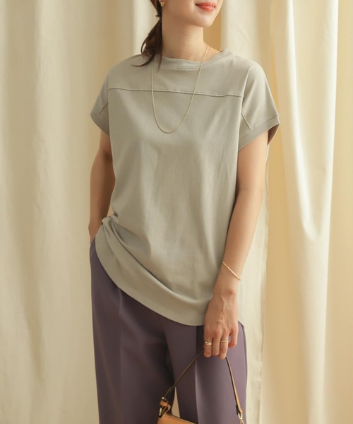 URBAN RESEARCH DOORS（アーバンリサーチドアーズ）の「フットボールロングカットソー（Tシャツ/カットソー・レディース・オフホワイト/ブラック/ライトベージュ/カーキ・MEDIUM）」の4枚目の写真