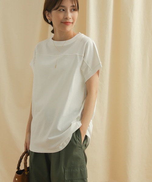 Heresis(エレシス)最高級ロロピアーナ生地フーディロングCT　グリーン セール】フットボールロングカットソー（Tシャツ/カットソー