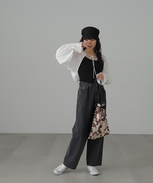 FREE'S MART(フリーズマート)の「サイドドローイングバッグ(ハンドバッグ・レディース・ホワイト/ブラック・フリ-)」の18枚目の写真