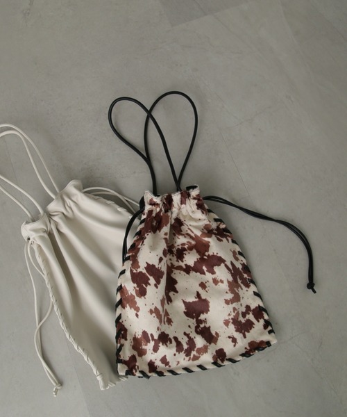 FREE'S MART(フリーズマート)の「サイドドローイングバッグ(ハンドバッグ・レディース・ホワイト/ブラック・フリ-)」の6枚目の写真